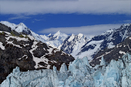 Glacial peaks against mountain peaks in Alaska.
